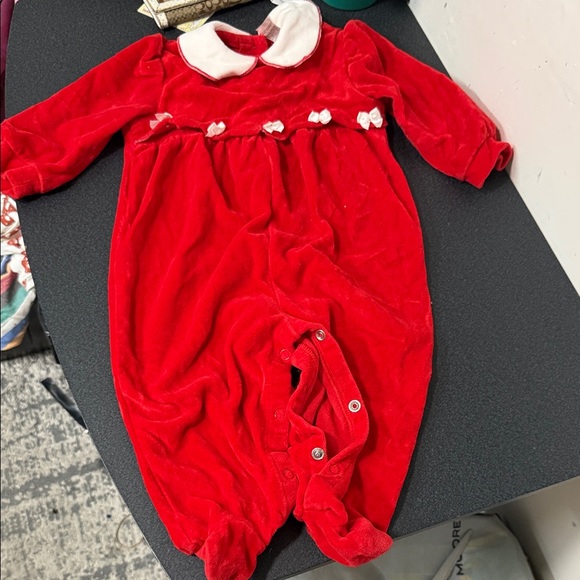 Red Baby Romper with White Collar 90’s - Picture 1 of 2